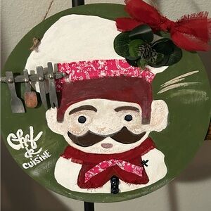 Festive Chef Wall Decor with Red Accents